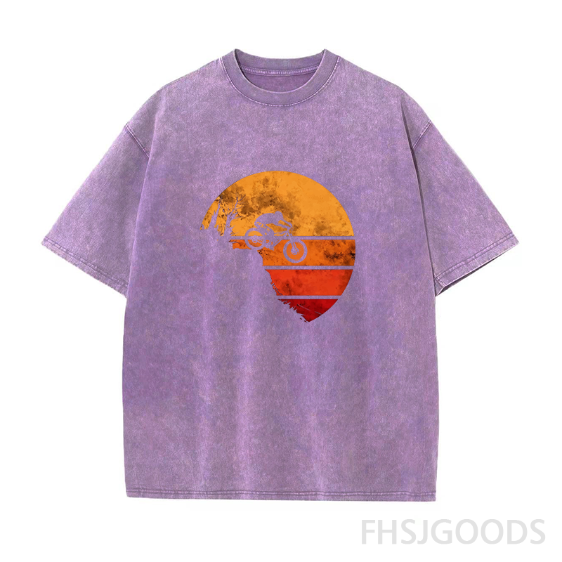 Retro Mountain Bike Unisex Distressed T-Shirt