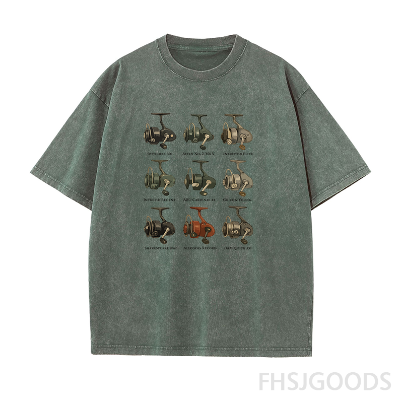 Fixed Spool Reels Fishing Unisex Distressed T-Shirt