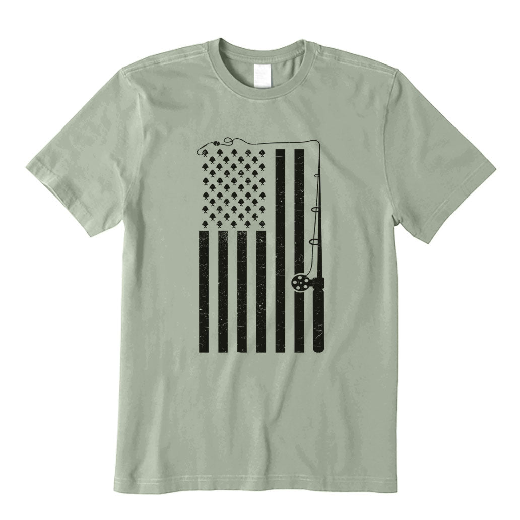 Fishing American Flag T-Shirt