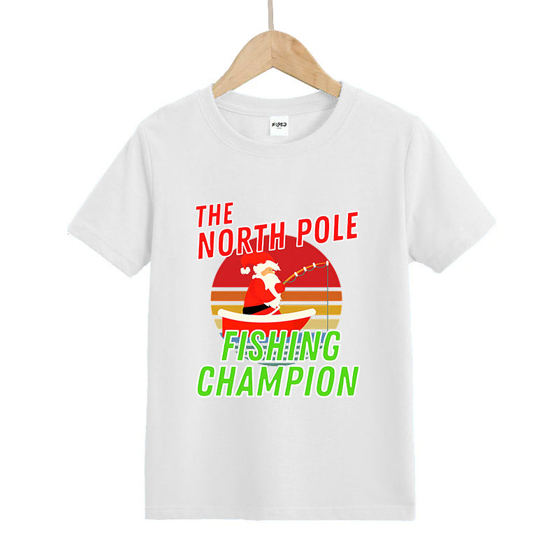 Santa Fishing Kid's T-Shirts