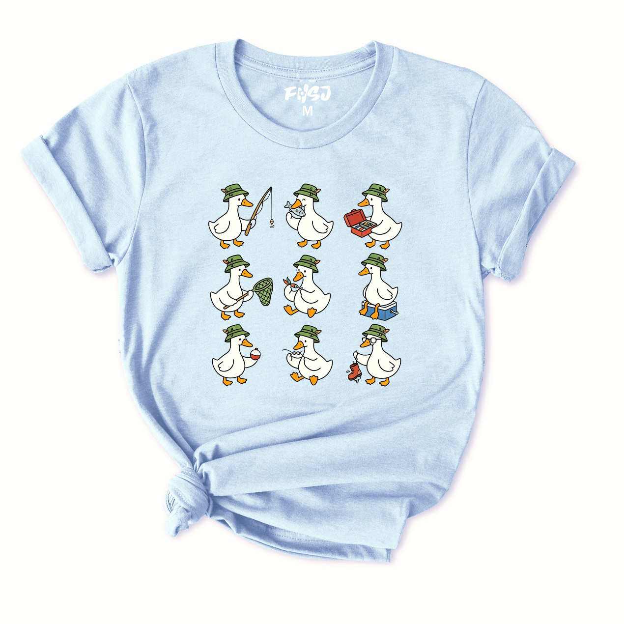 Cute Fishing Goose T-Shirt for Women