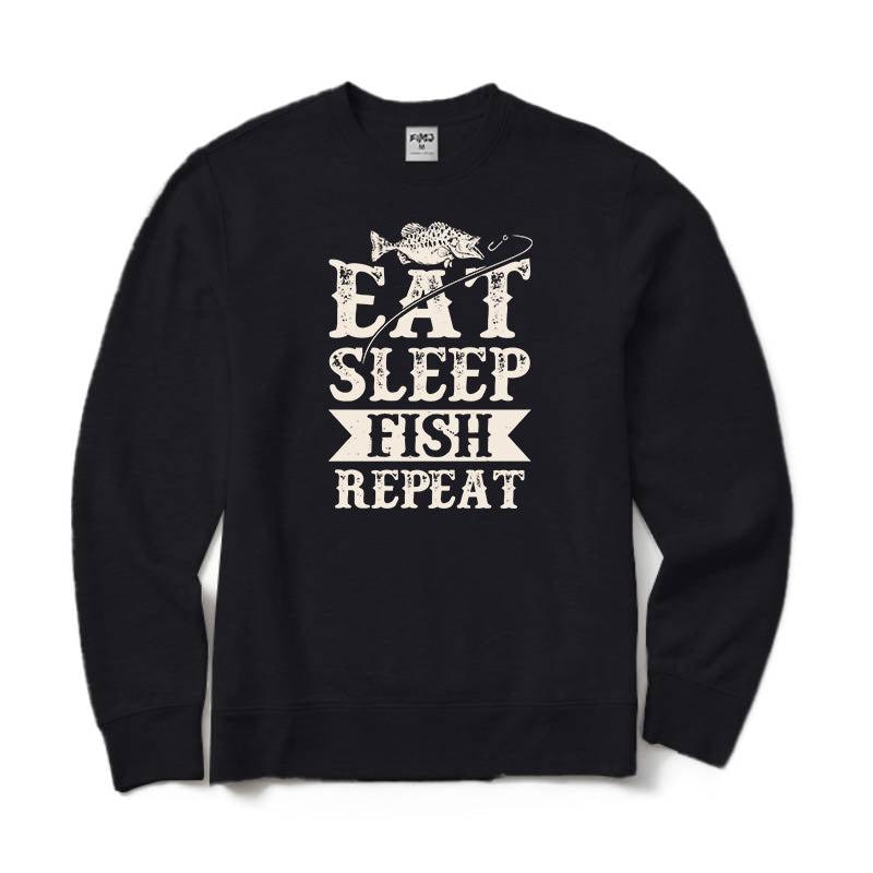 Eat Sleep Fish Repeat Crewneck Sweatshirt