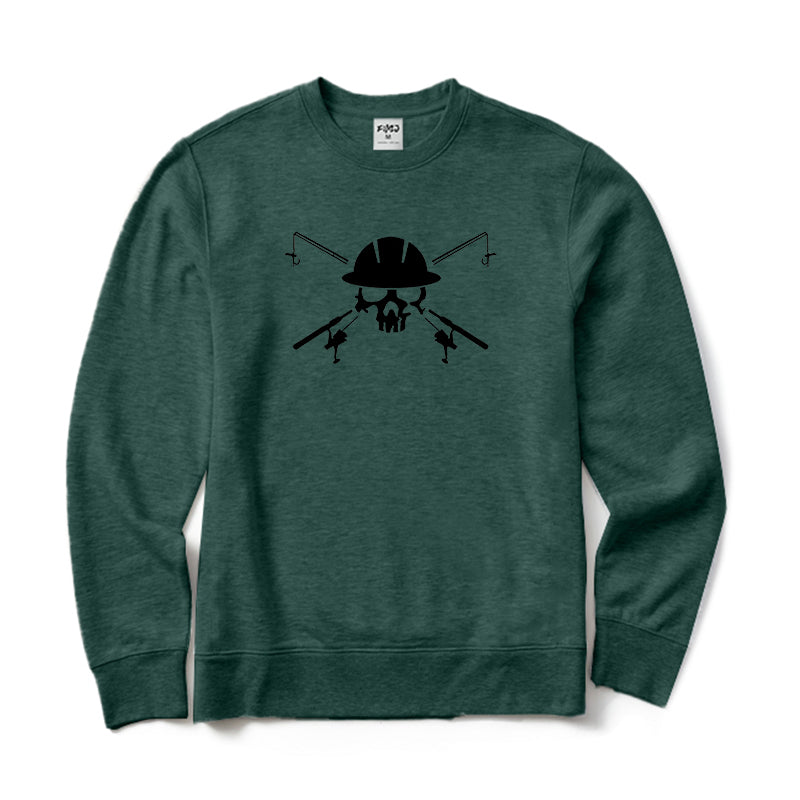 Fishing Skull and Poles Crewneck Sweatshirt
