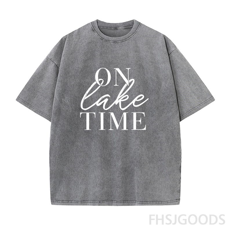 On Lake Time Unisex Distressed T-Shirt