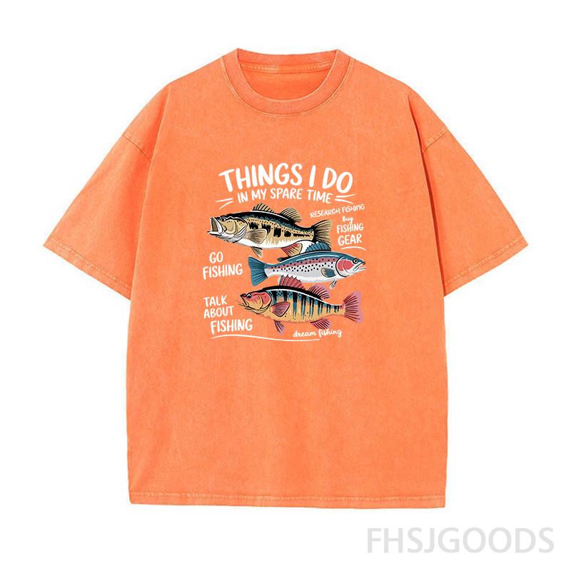 Fishing Things I Do In My Spare Time Unisex Distressed T-Shirt