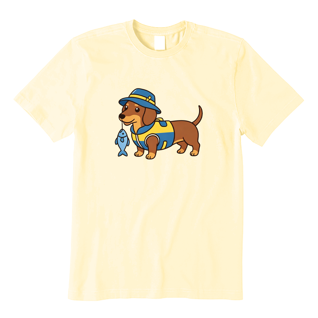 Fishing Dachshund T-shirt