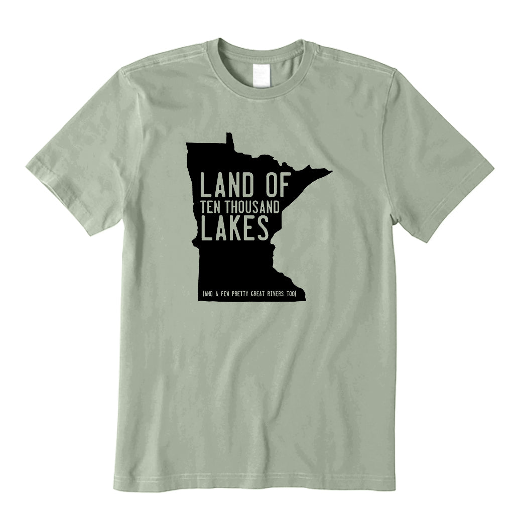 Land of Ten Thousand Lakes in Black T-Shirt
