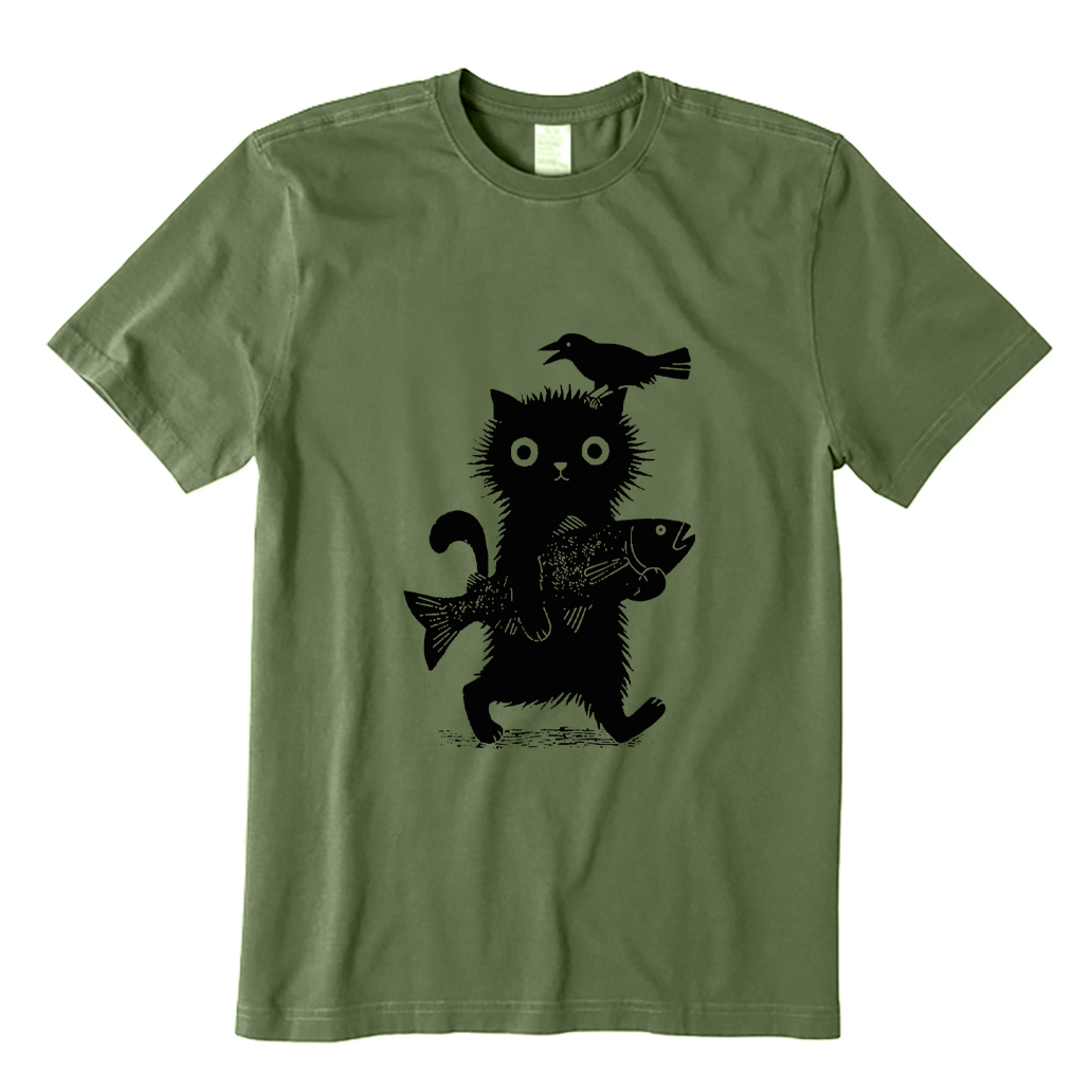 Funny Cat Fishing T-shirt