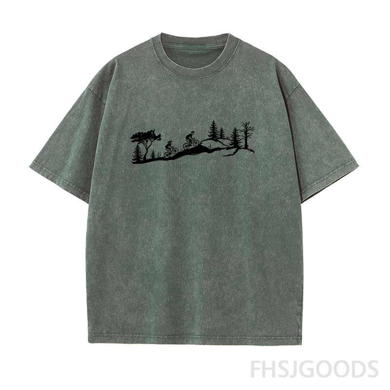 Mountain Biker Unisex Distressed T-Shirt