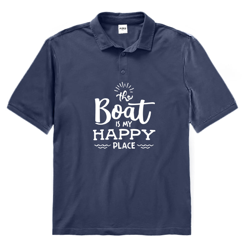 THE BOAT IS MY HAPPY PLACE Polo Shirt