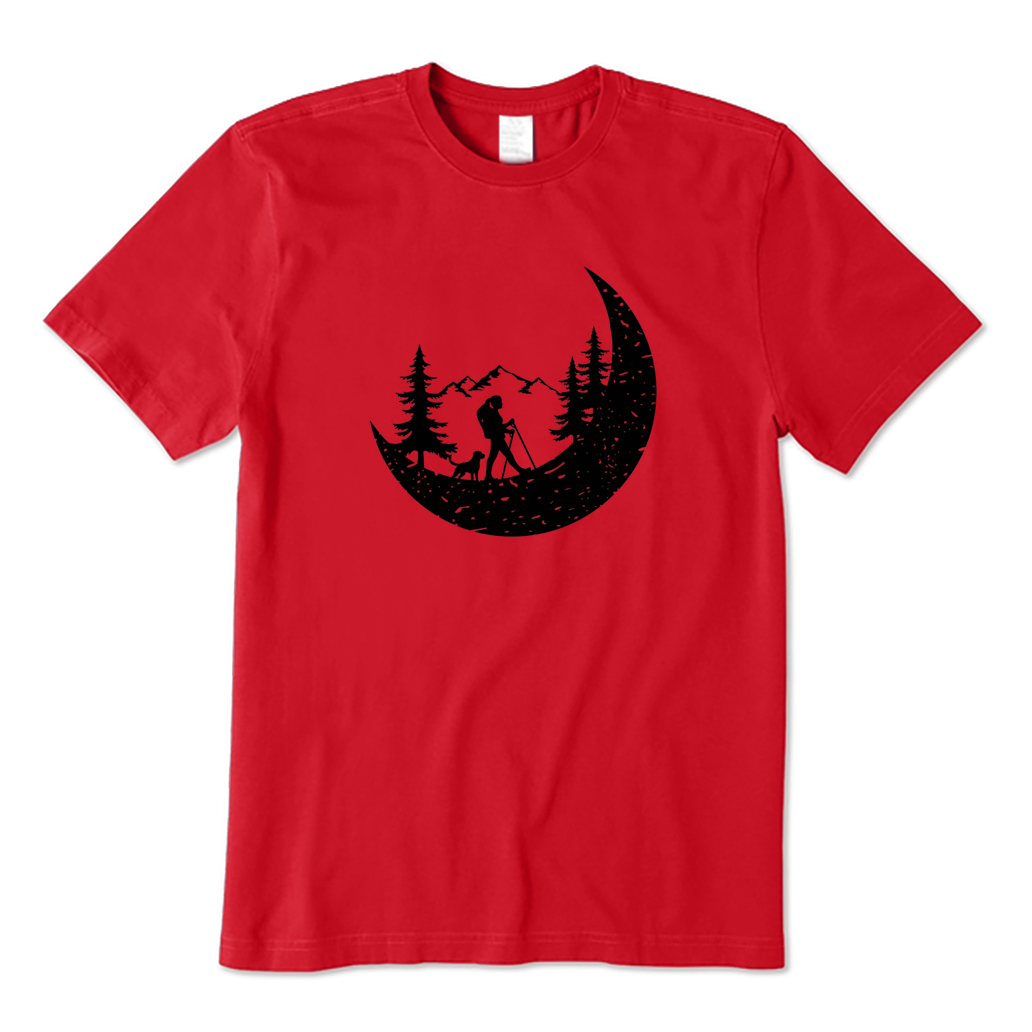 Hiker And Dog In The Mountains T-shirt
