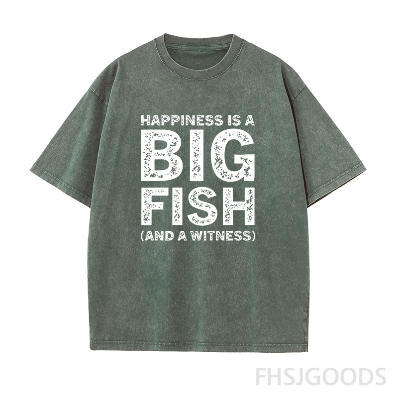 Happiness Is A Big Fish Unisex Distressed T-Shirt