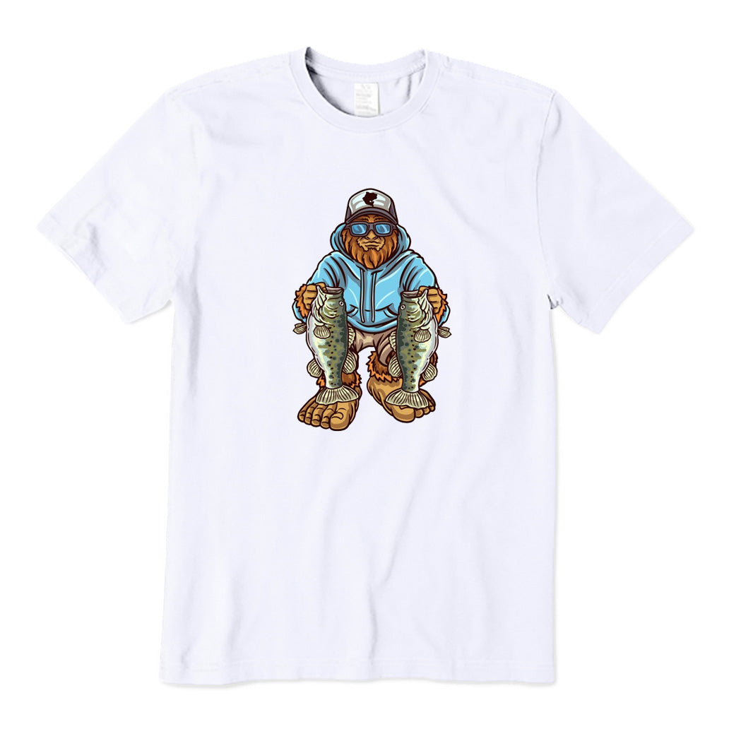 Bigfoot Catches Two Fish T-Shirt