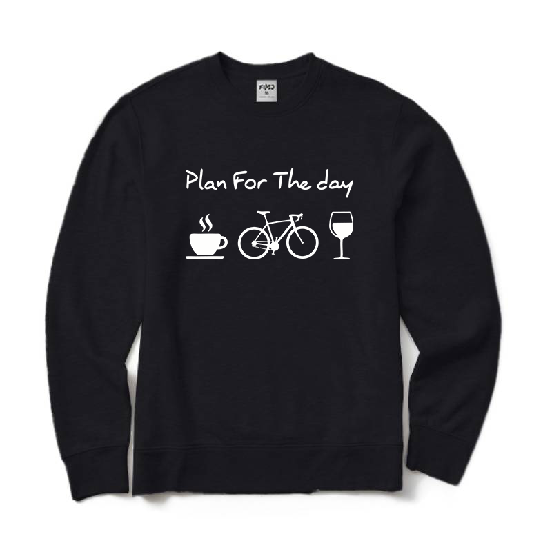 Plan For The Day Coffee Cycling Wine Crewneck Sweatshirt