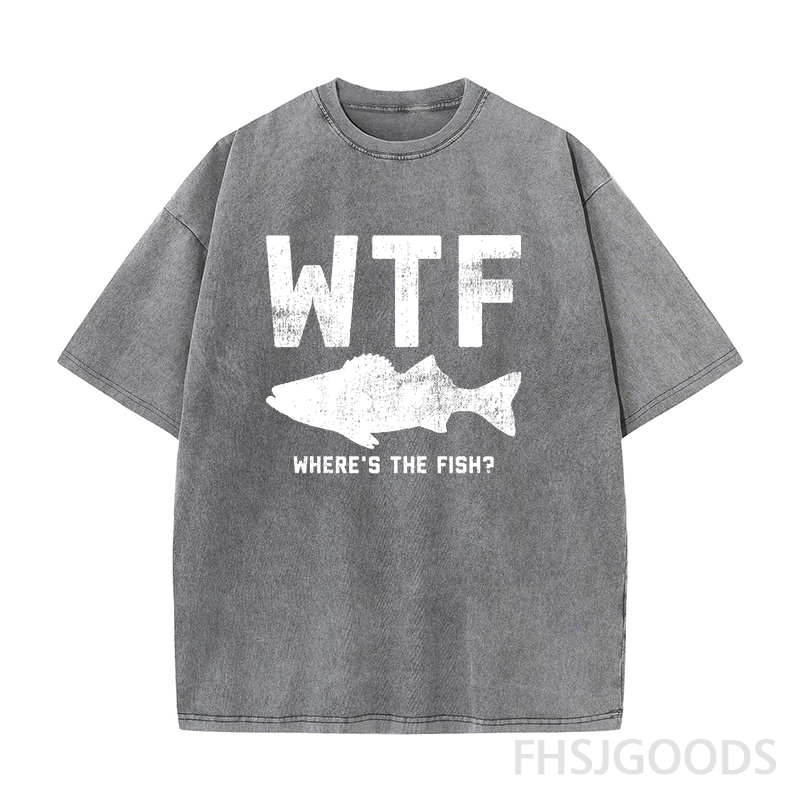 WTF Where's The Fish Unisex Distressed T-Shirt