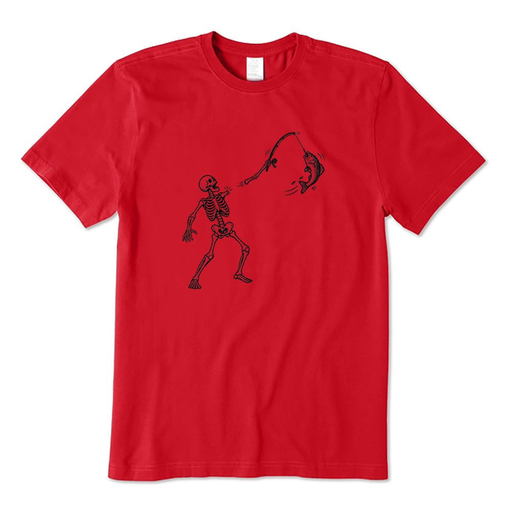 Retro Skeleton Fishing T-Shirt