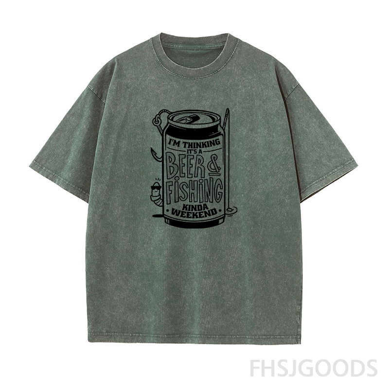 Beer and Fishing Unisex Distressed T-Shirt
