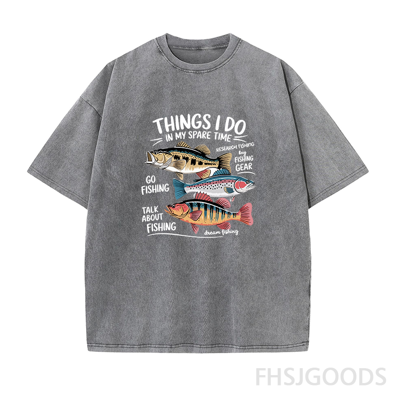 Fishing Things I Do In My Spare Time Unisex Distressed T-Shirt