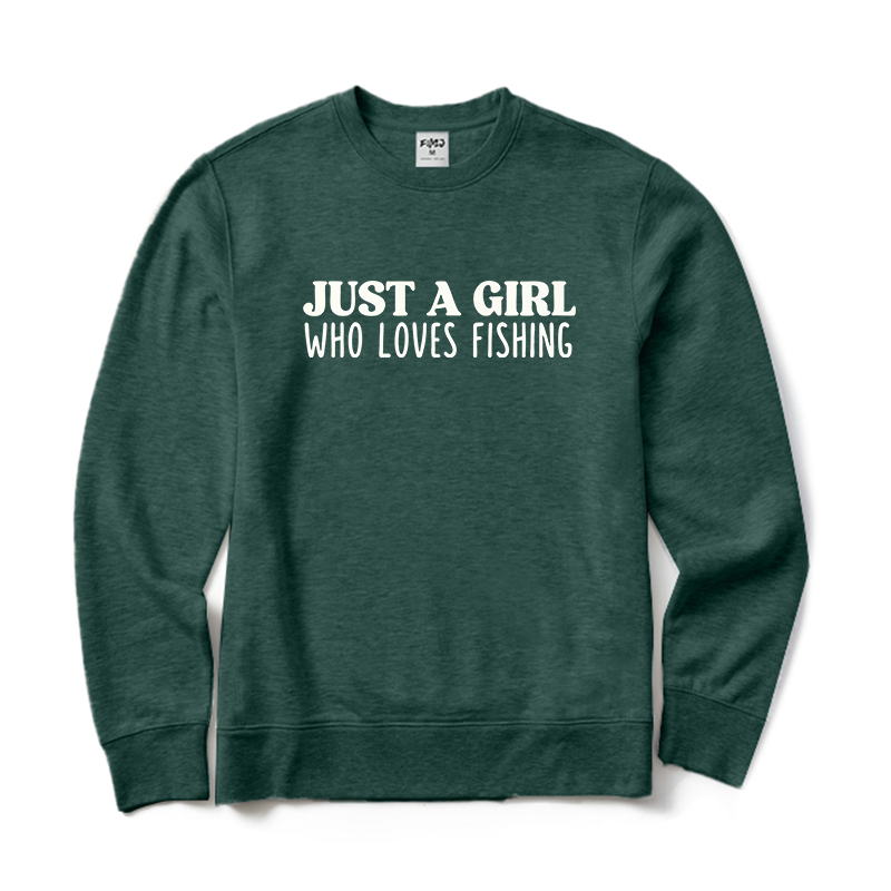 Just A Girl Who Loves Fishing Crewneck Sweatshirt