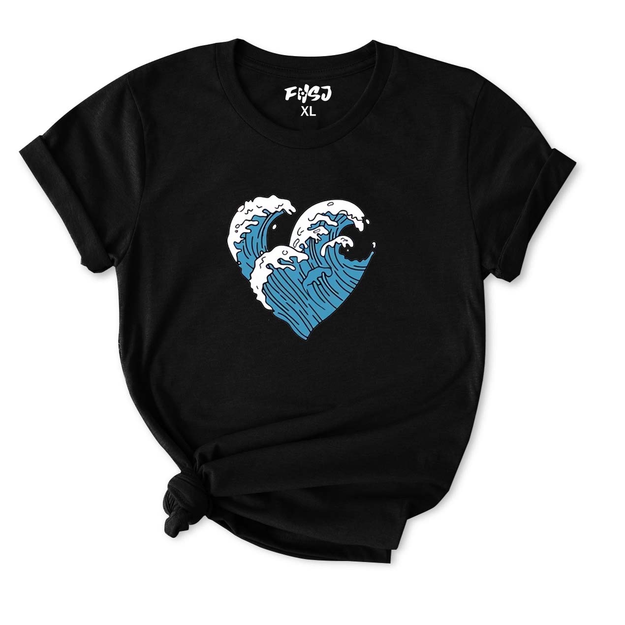 Ocean Wave Heart T-Shirt for Women