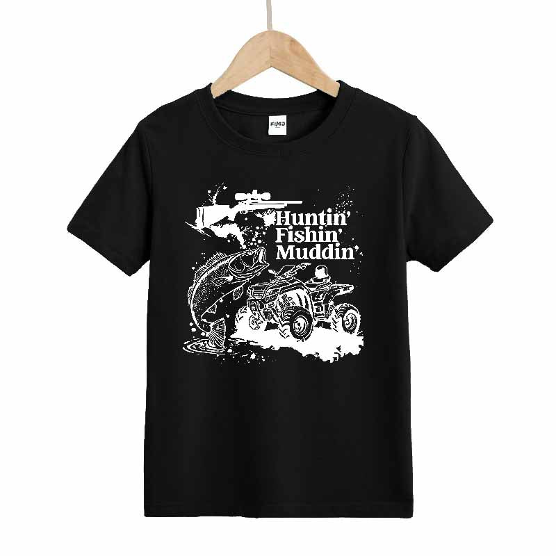 Huntin Fishin Muddin Kids T-Shirt