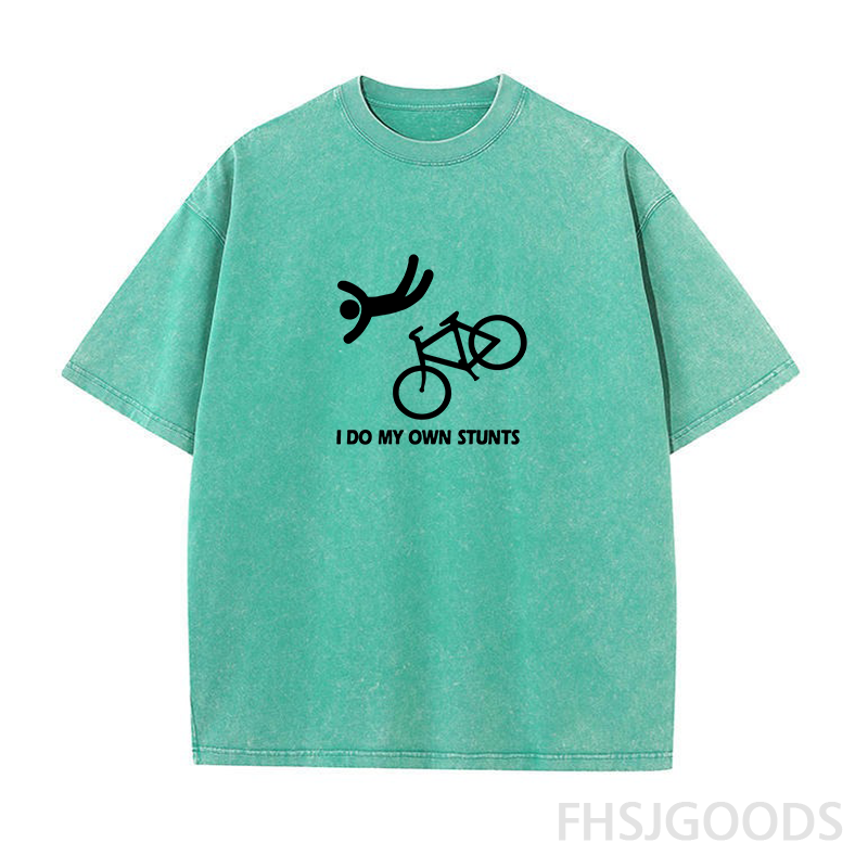 Funny Bike Stunt Unisex Distressed T-Shirt