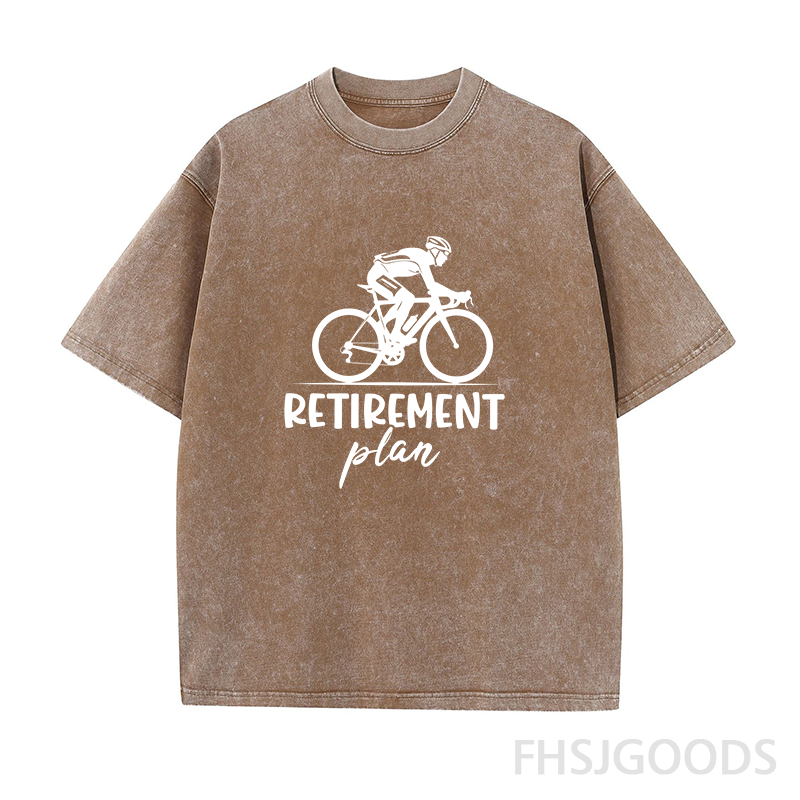 Retirement Plan Cycling Unisex Distressed T-Shirt