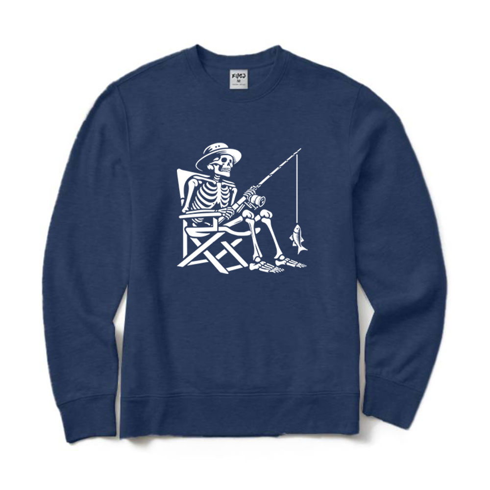 Skeleton Fishing Crewneck Sweatshirt