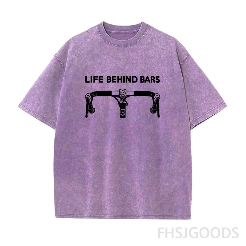 Life Behind Bars Cycling Unisex Distressed T-Shirt