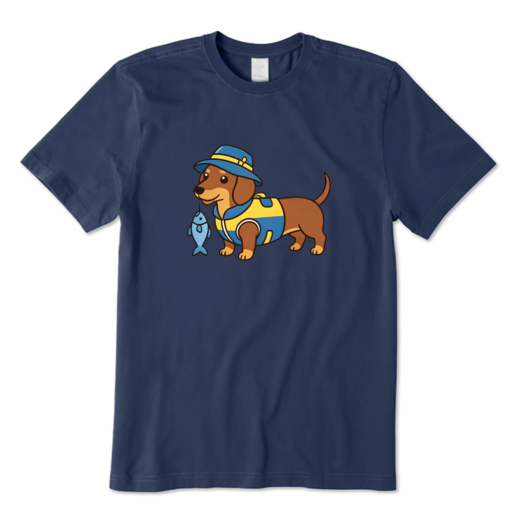 Fishing Dachshund T-shirt