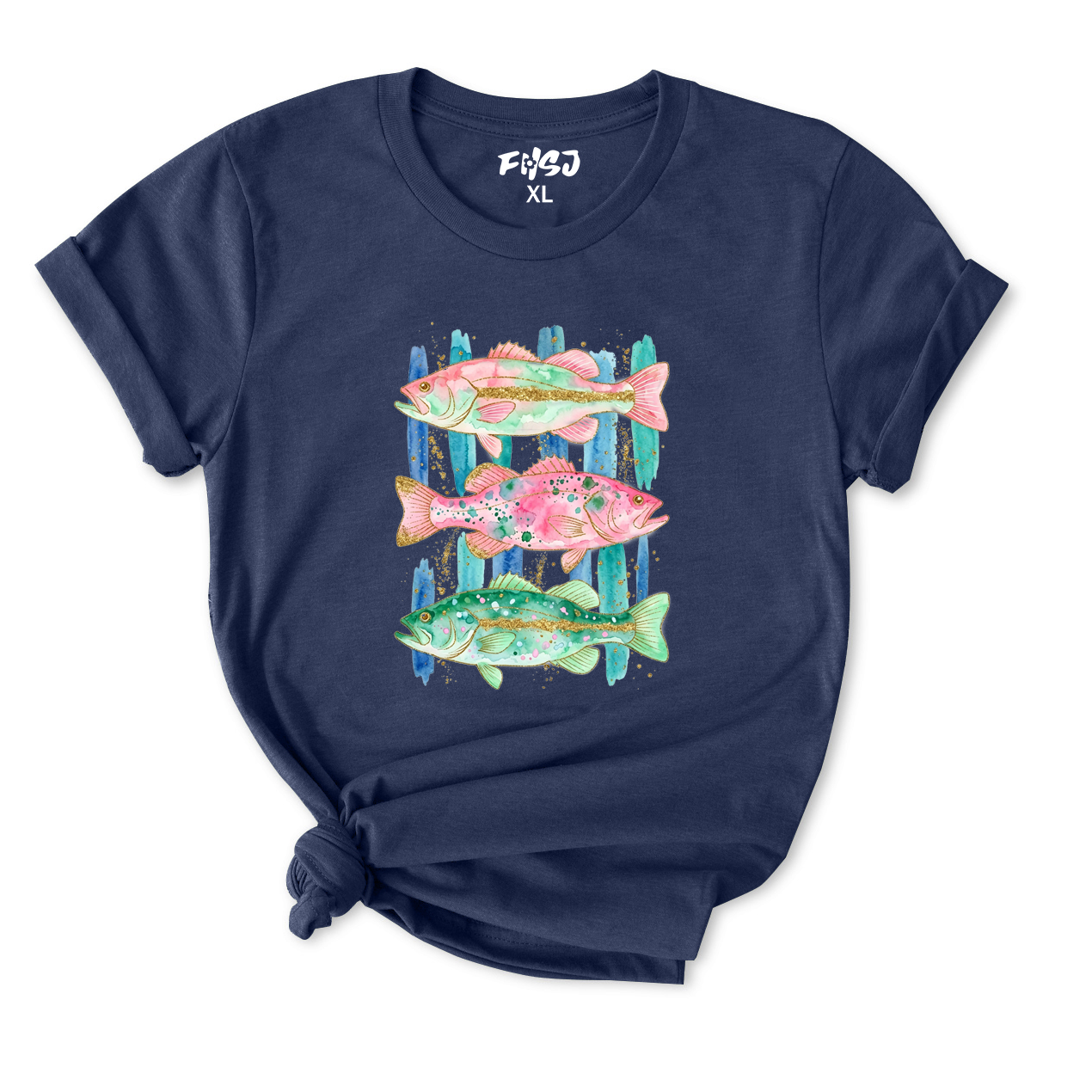 Watercolor Bass Fish T-Shirt for Women