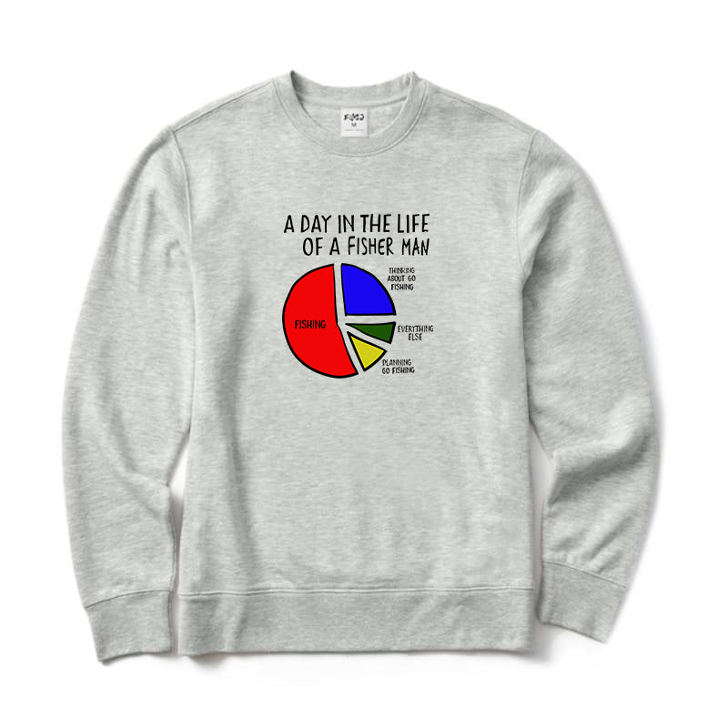 A Day In The Life Of A Fisher Man Crewneck Sweatshirt