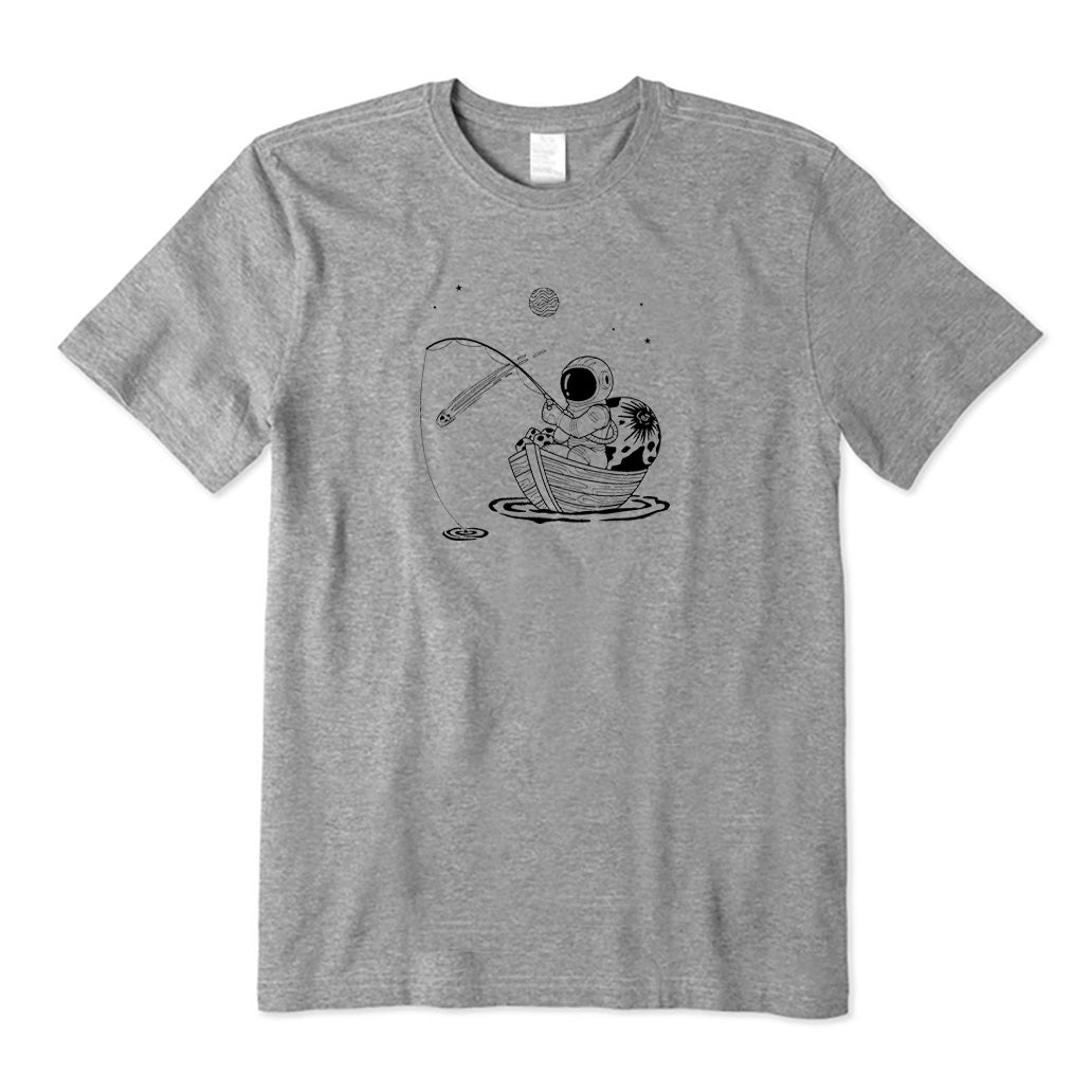 Astronaut Fishing on Boat T-Shirt