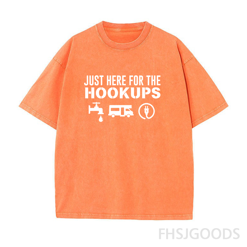 Just Here For The Hookups Unisex Distressed T-Shirt