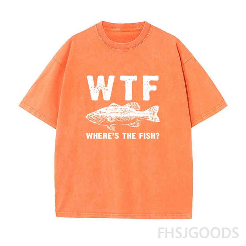 WTF Where's The Fish Bass Unisex Distressed T-Shirt