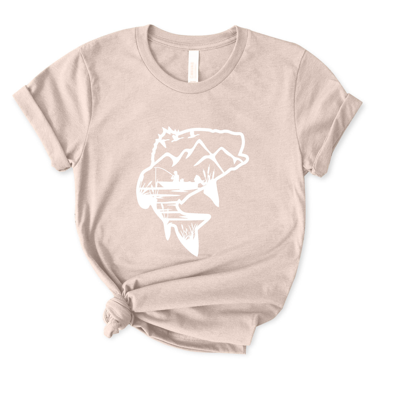 Bass Fishing Landscape T-Shirt for women