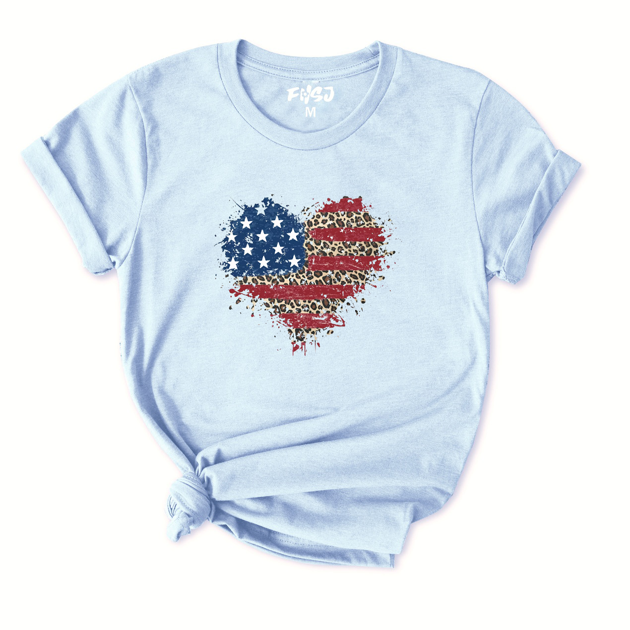 American Flag Heart T-Shirt for Women