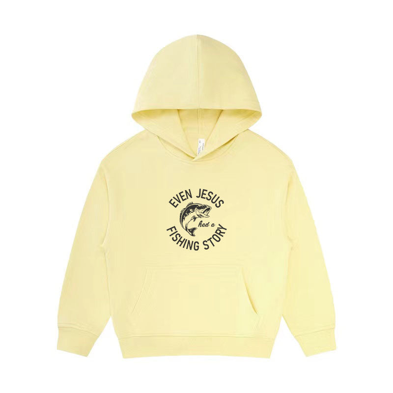 EVEN JESUS HAD A FISHING STORY Kid's Hoodie