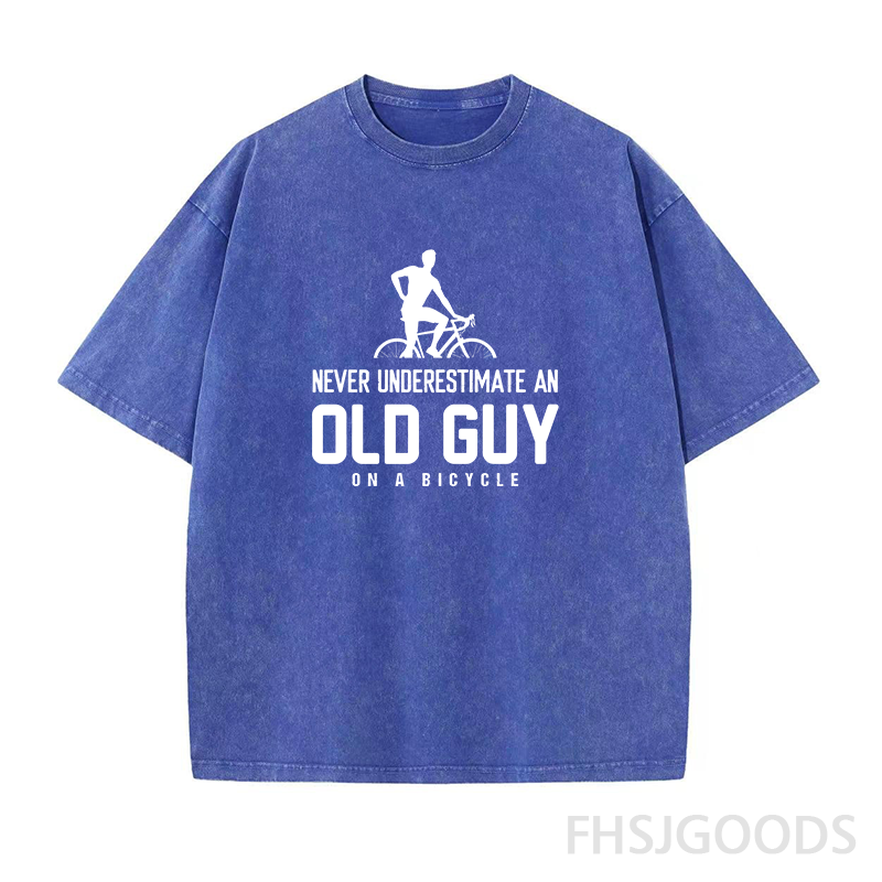 Old Guy on A Bicycle Unisex Distressed T-Shirt