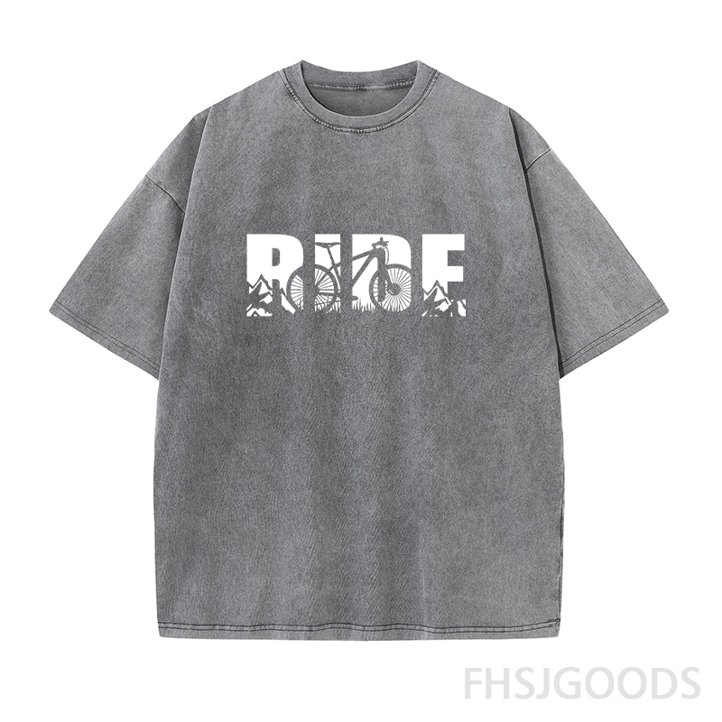 Mountain Bike RIDE Unisex Distressed T-Shirt