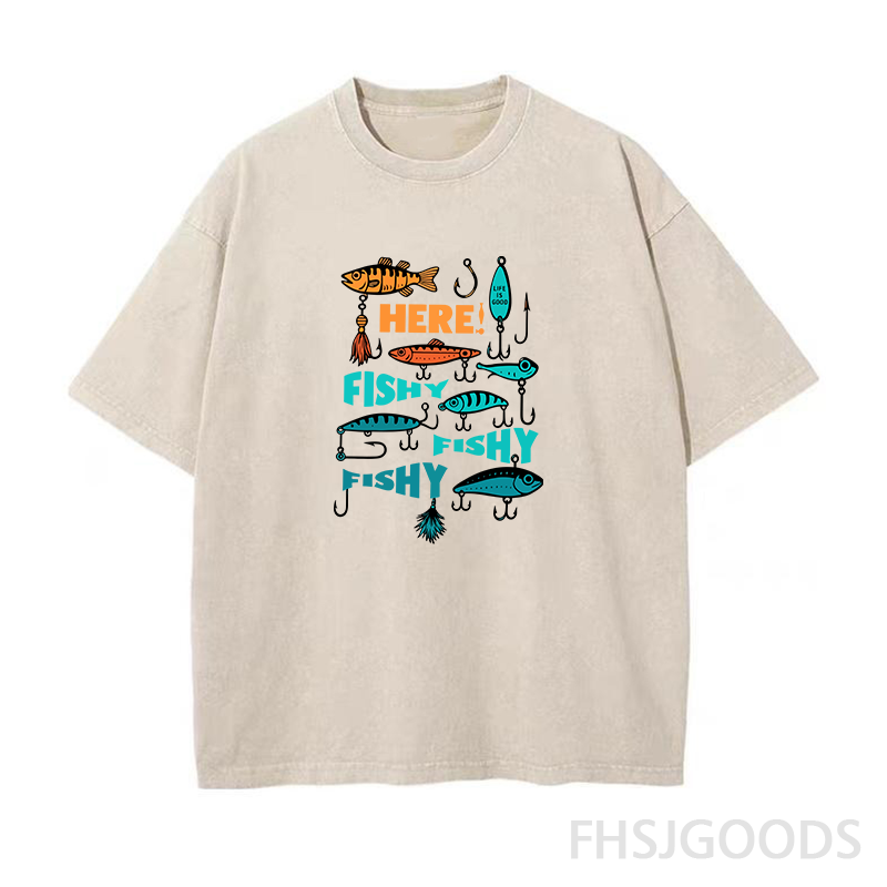 Fish Unisex Distressed T-Shirt