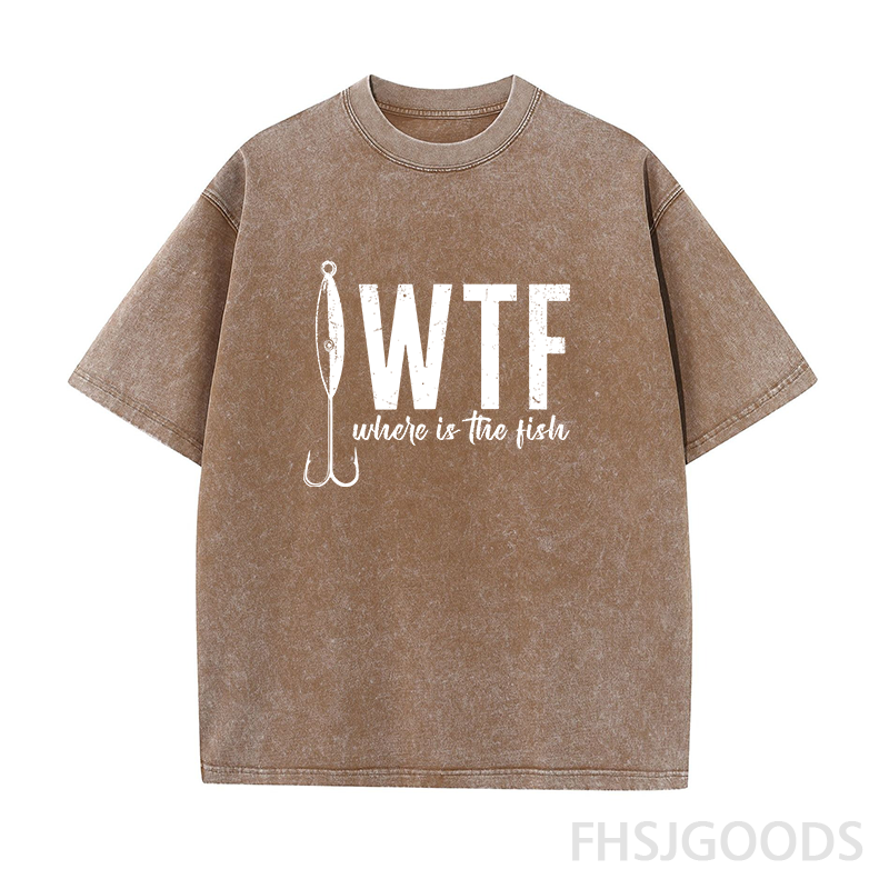 WTF Where's The Fish Unisex Distressed T-Shirt