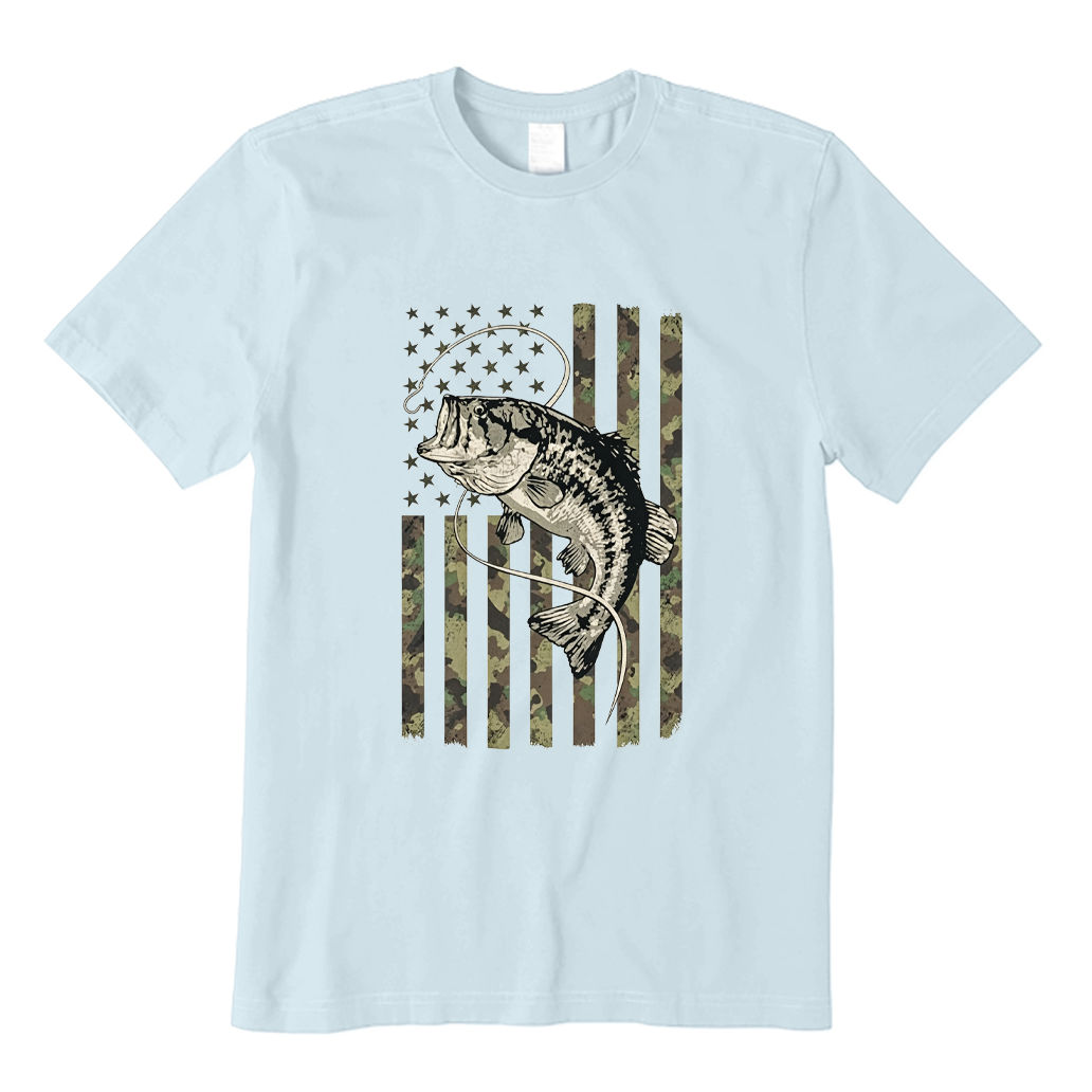 Fishing Camo American Flag T-shirt