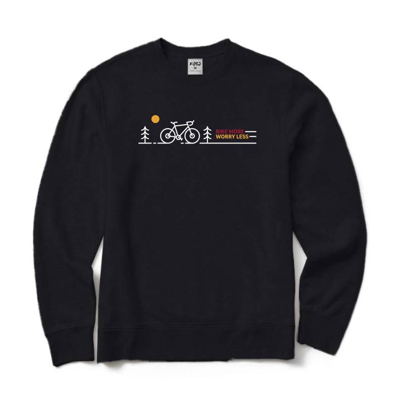 Bike More, Worry Less Cycling Sweatshirt