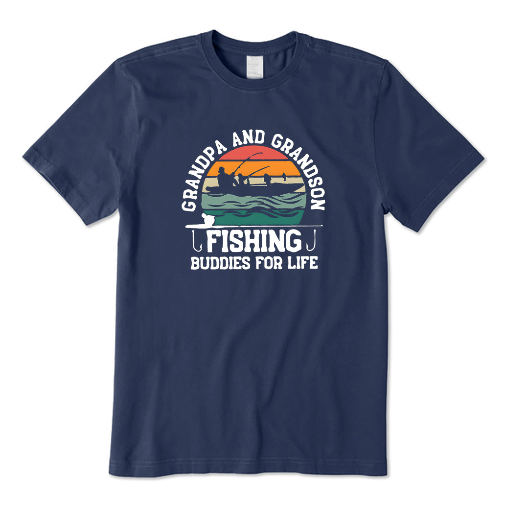 Grandpa Grandson Fishing Buddies For Life T-Shirt