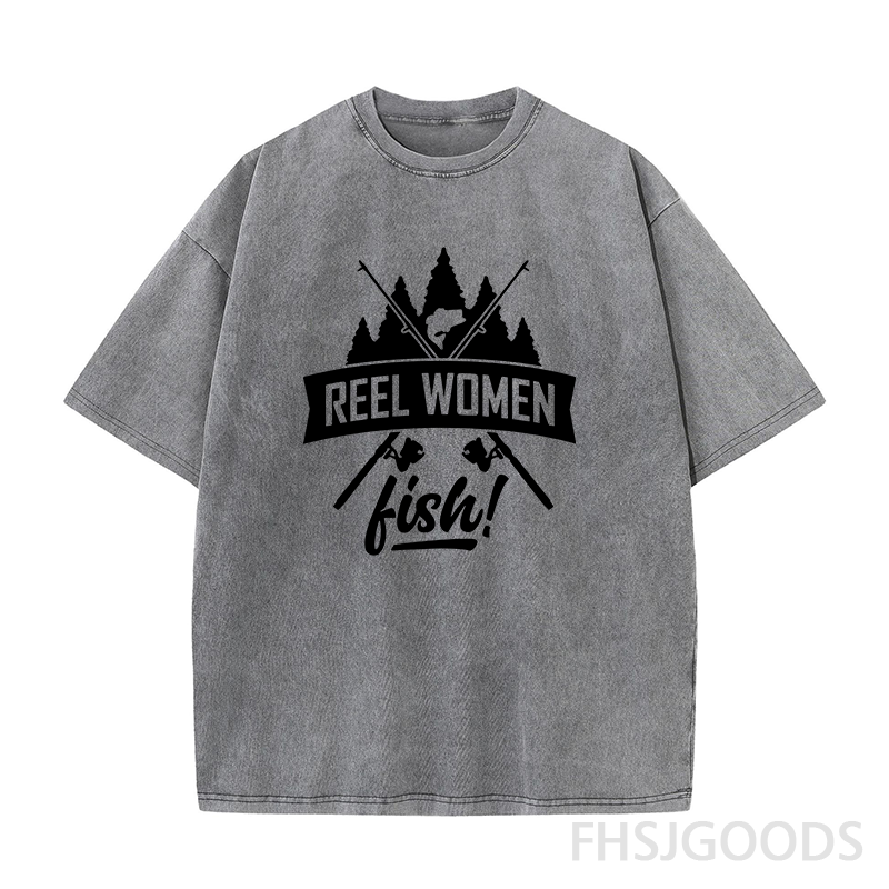 Reel Women Fish Unisex Distressed T-Shirt