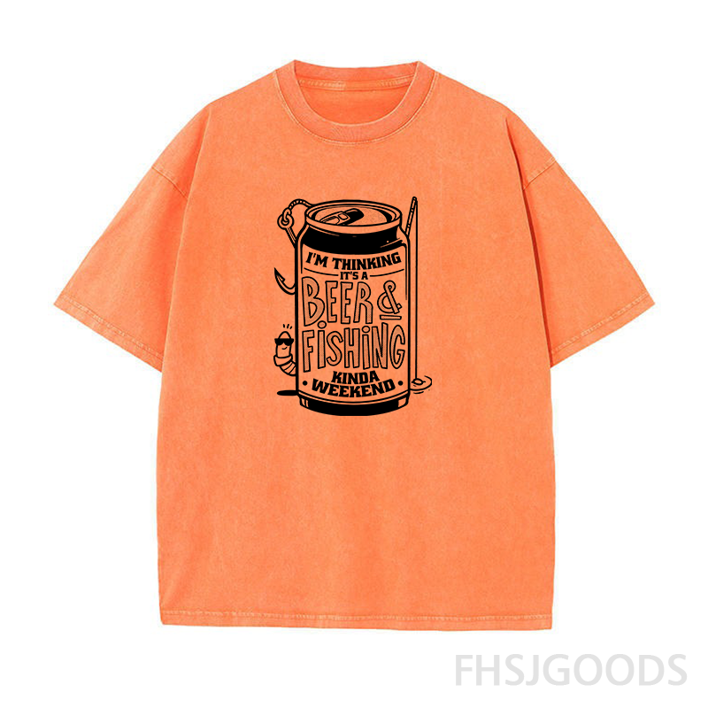 Beer and Fishing Unisex Distressed T-Shirt