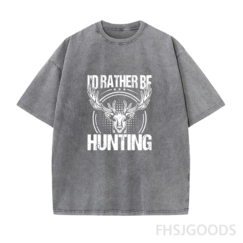 I'd Rather Be Hunting Unisex Distressed T-Shirt