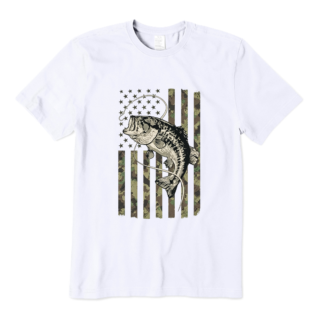 Fishing Camo American Flag T-shirt