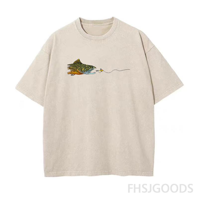 Fly Fishing Brook Trout Unisex Distressed T-Shirt